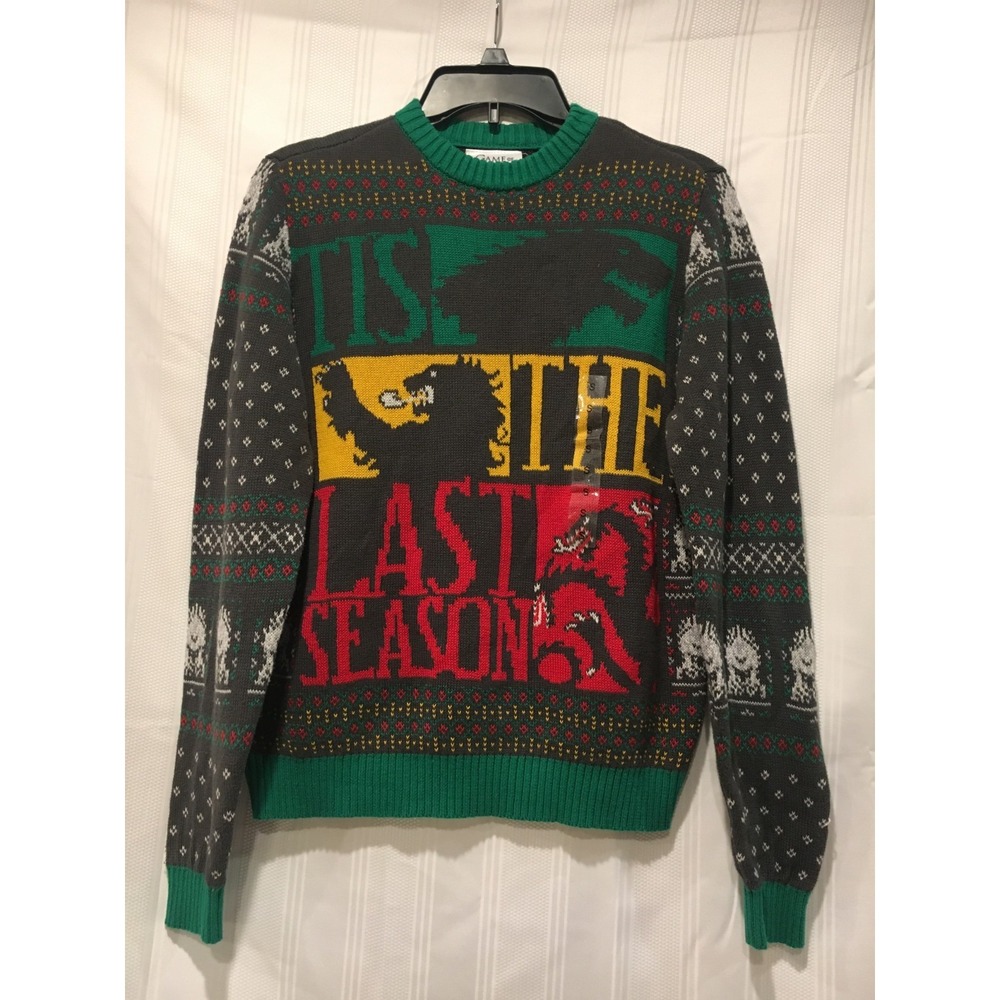 Game of Thrones Tis The Last Season Sweater Ugly Christmas Unisex Knit Sigil S